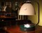 Lámpara de mesa italiana con base redonda de hierro verde y cromo con una luz, años 60, Imagen 8