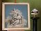 French Artist, Blue and White Composition with Cherub, 19th Century, Oil on Canvas, Framed 4