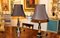 20th Century French Black Enamel Tole and Gilt Bronze Table Lamps with Silk Shade, Set of 2, Image 17