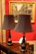 20. Jh. Französische Tischlampen aus schwarzer Emaille und Vergoldeter Bronze mit Seidenschirm, 2er Set 11