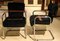 Italian Tubular Chrome and Black Upholstery Armchairs by Faleschini Mariani, 1970s, Set of 4 7