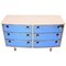 Curved Dresser with Blonde Wood and Blue Crystal Glass by Gio Ponti, 1990 1