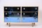 Curved Dresser with Blonde Wood and Blue Crystal Glass by Gio Ponti, 1990 3