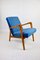 Vintage Polish Easy Chair in Ocean Blue, 1970s, Image 1