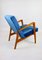 Vintage Polish Easy Chair in Ocean Blue, 1970s 3