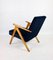 Vintage Navy Blue Velvet Easy Chair, 1970s 9