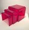 Metacrylate Nesting Tables in Ruby Red, 1990s, Set of 3 1