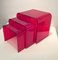 Metacrylate Nesting Tables in Ruby Red, 1990s, Set of 3, Image 1