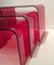 Metacrylate Nesting Tables in Ruby Red, 1990s, Set of 3 3