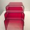Metacrylate Nesting Tables in Ruby Red, 1990s, Set of 3 2