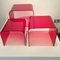 Metacrylate Nesting Tables in Ruby Red, 1990s, Set of 3, Image 6