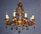 Mazarin Chandelier in Gilded Bronze and Crystal, 1940s 2