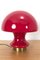 Lampada da tavolo a fungo in vetro rosso, Immagine 1