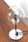 Lampada da tavolo cromata con sfera in vetro, Immagine 3