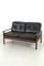 Vintage 2-Sitzer Sofa aus schwarzem Leder 1