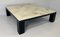 Italian Art Deco Style Parchment Square and Black Lacquered Coffee Table, 1980s 5
