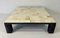 Italian Art Deco Style Parchment Square and Black Lacquered Coffee Table, 1980s 3