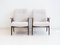 Italian Modern Beech Armchairs with Light Fabric Upholstery, 1960s, Set of 2 2