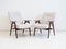 Italian Modern Beech Armchairs with Light Fabric Upholstery, 1960s, Set of 2 1