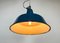 Industrial Blue Enamel Factory Lamp with Cast Iron Top, 1960s 17