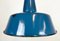 Industrielle Fabriklampe aus blauer Emaille mit Gusseisenplatte, 1960er 5
