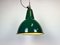 Industrial Green Enamel Factory Lamp with Cast Iron Top, 1960s 10