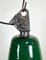 Industrial Green Enamel Factory Lamp with Cast Iron Top, 1960s 5