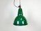 Industrial Green Enamel Factory Lamp with Cast Iron Top, 1960s 2