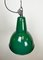 Industrial Green Enamel Factory Lamp with Cast Iron Top, 1960s, Image 7