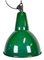 Industrial Green Enamel Factory Lamp with Cast Iron Top, 1960s, Image 1
