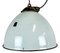 Industrial Grey Enamel Factory Lamp with Cast Iron Top, 1960s 1