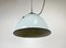 Industrielle grau emaillierte Fabriklampe mit Gusseisen Tischplatte, 1960er 8