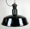 Schwarz emaillierte industrielle Mid-Century Fabriklampe, 1950er 6