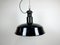 Mid-Century Industrial Black Enamel Factory Lamp, 1950s 2