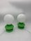 Vintage Green Glass Table Lamps, 1959, Set of 2, Image 1