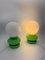 Vintage Green Glass Table Lamps, 1959, Set of 2, Image 4