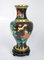 Chinesische Vase in Schwarz & Gold mit Vögeln und Blumen, 1950er 1