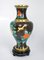 Vase Noir et Doré avec Oiseaux et Fleurs, Chine, 1950s 1