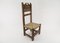 Hand Carved Wooden High Back Chair with Sea Grass Seat, Spain, 1960s 3