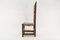 Hand Carved Wooden High Back Chair with Sea Grass Seat, Spain, 1960s, Image 5