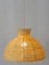 Lámpara colgante o lámpara colgante de rafia moderna Mid-Century, años 70, Imagen 2