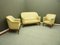 Antique Brocade Fabric Sofa & Chairs, 1920s, Set of 3 2