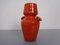 Italienische orangefarbene italienische Studio Vase aus Keramik mit Griff, 1970er 4