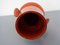 Italienische orangefarbene italienische Studio Vase aus Keramik mit Griff, 1970er 15