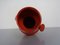 Italienische orangefarbene italienische Studio Vase aus Keramik mit Griff, 1970er 17