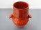 Italian Orange Ceramic Studio Vase with Handle, 1970s 8