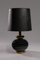Lámpara de mesa italiana de cristal de Murano negro, años 70, Imagen 1