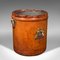 Antique English Storage Bin in Leather, 1890s, Image 1