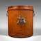Antique English Storage Bin in Leather, 1890s, Image 2