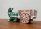 Vintage Italian Handpainted Donkey with Cart Bowl Sculpture from Deruta, Italy 3